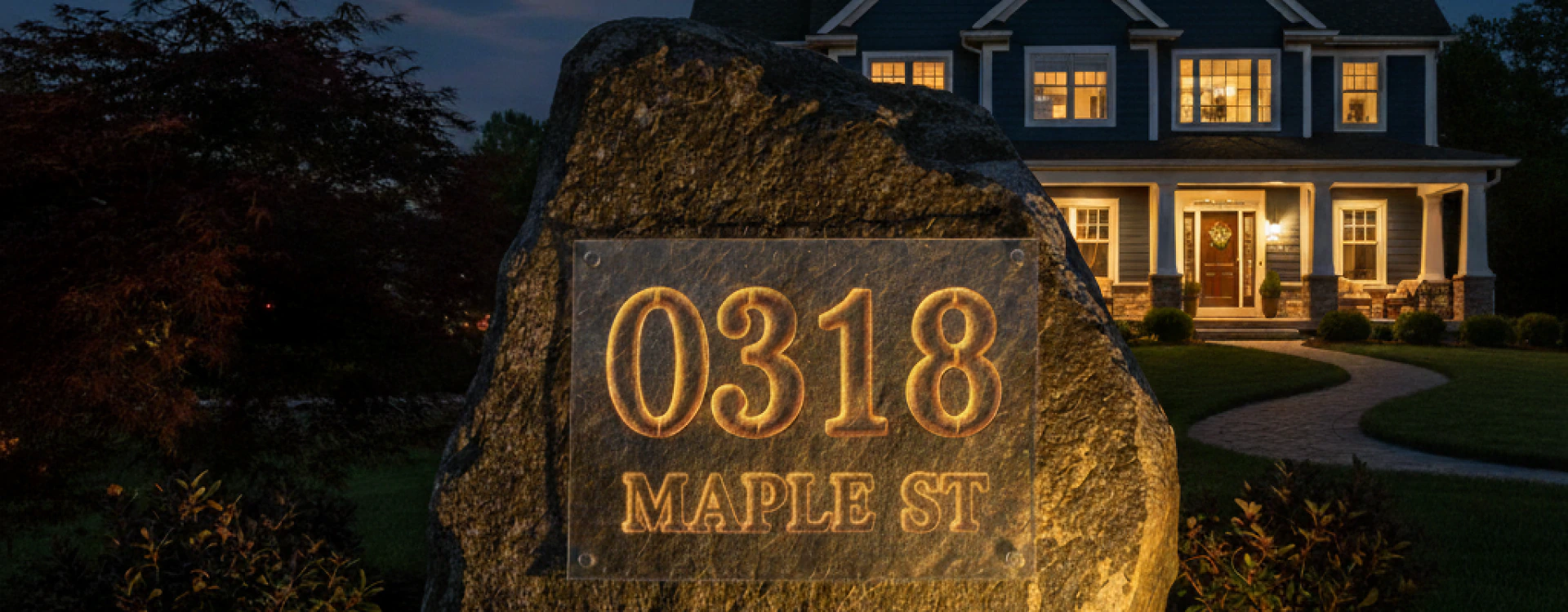 Illuminated Address Boulders (2)