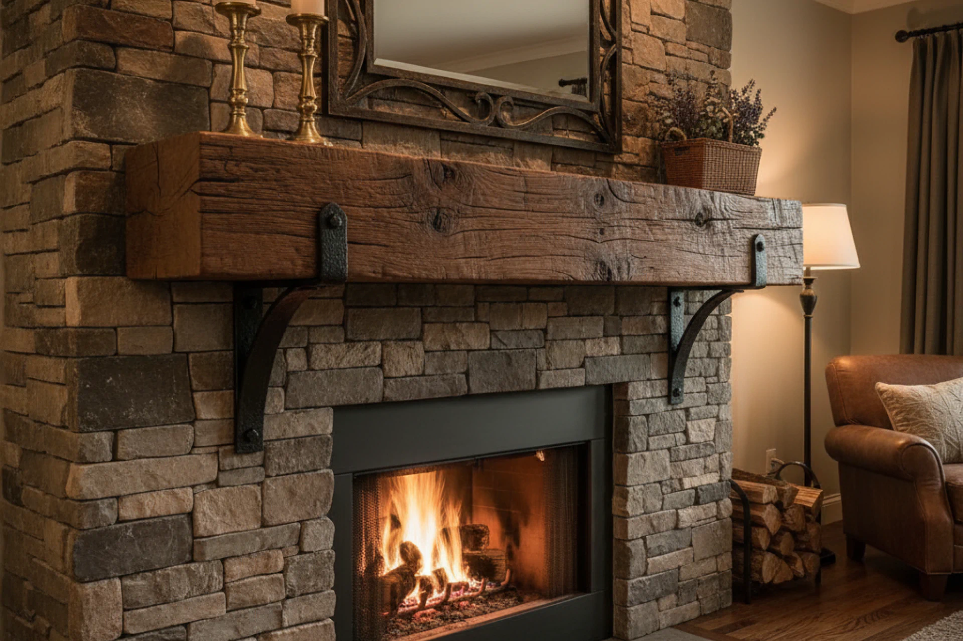Rough Hewn Fireplace Mantels